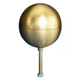 3" Gold Aluminum Ball Outdoor Spindle Ornament